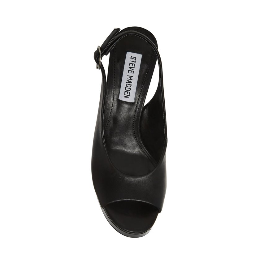 Sandalias Tacones Steve Madden Booker Cuero Mujer Negras | ES KI1S63